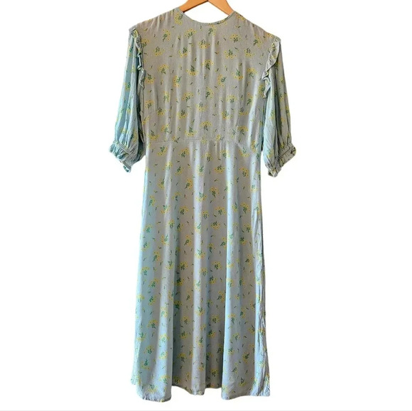 Faithfull The Brand Jea Marie Puff Sleeve Feminine Midi Sundress Dress Sz Small - Picture 6 of 16